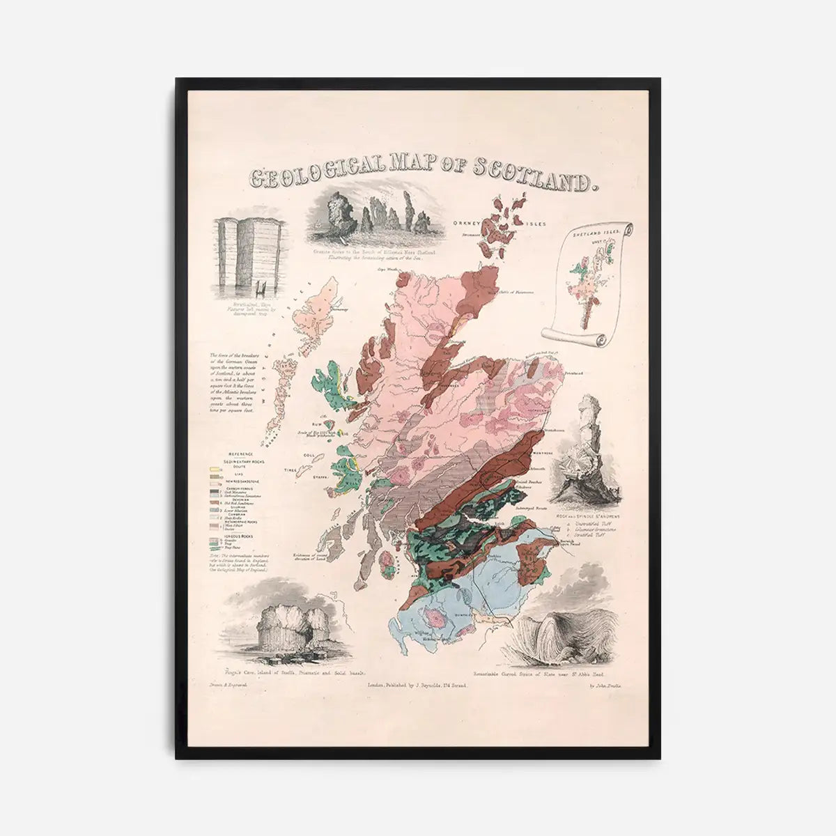 Geological map of Scotland art print