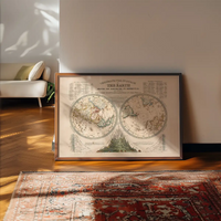 Geographical Diagram of the Earth art print