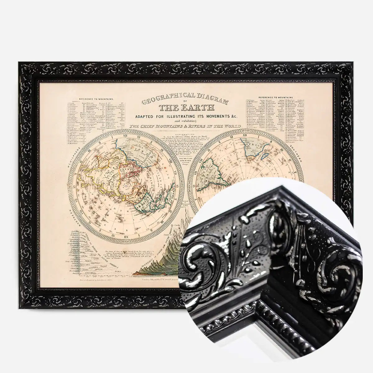 Geographical Diagram of the Earth art print