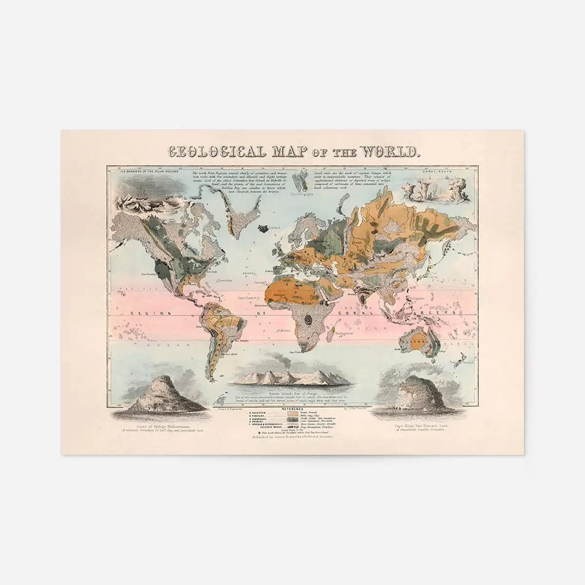 Geological map of the world art print