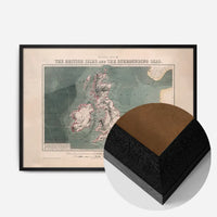 Physical map of the British Isles and the surrounding seas art print