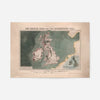 Physical map of the British Isles and the surrounding seas art print