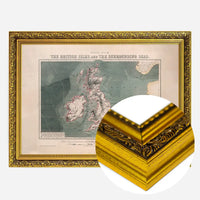 Physical map of the British Isles and the surrounding seas art print