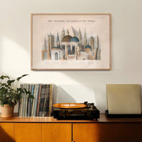 Comparative view of the principal buildings in the world art print