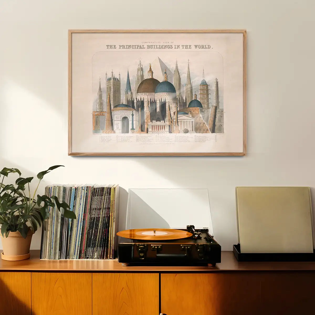 Comparative view of the principal buildings in the world art print