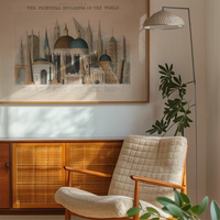Comparative view of the principal buildings in the world art print