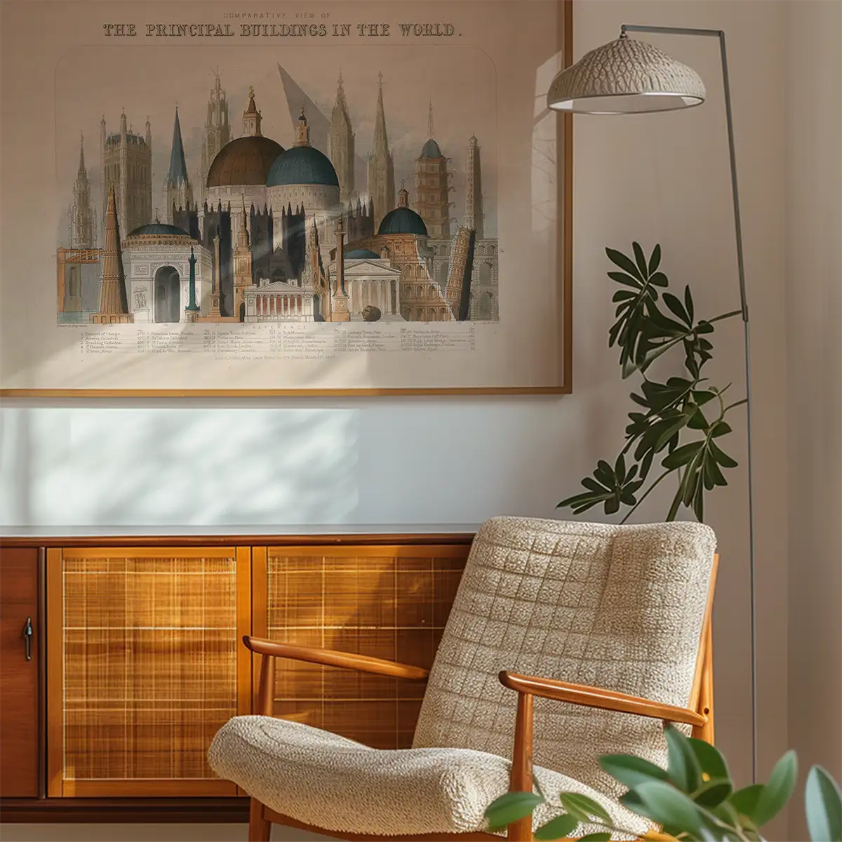 Comparative view of the principal buildings in the world art print