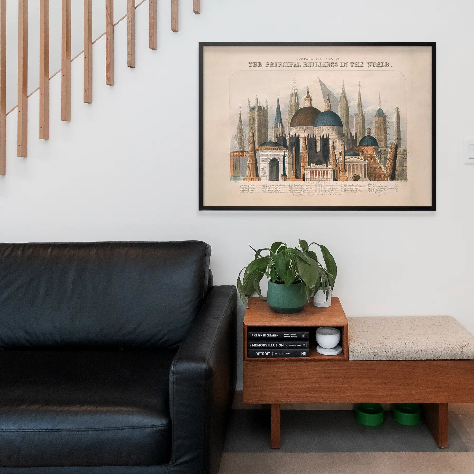 Comparative view of the principal buildings in the world art print