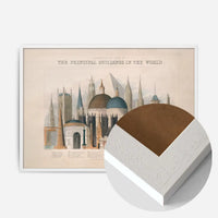 Comparative view of the principal buildings in the world art print