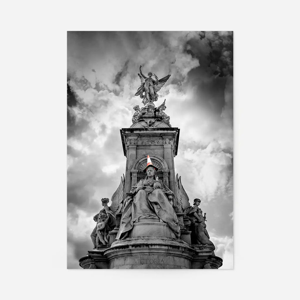 Queen Victoria Statue Traffic Cone Print