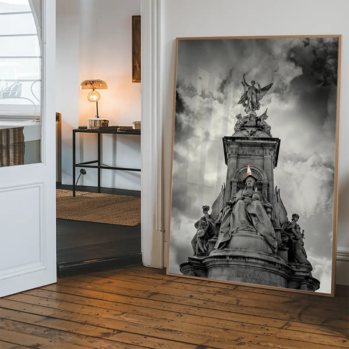 Queen Victoria Statue Traffic Cone Print