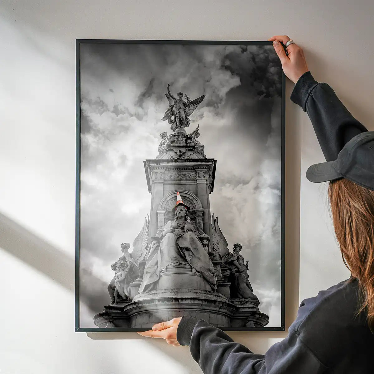 Queen Victoria Statue Traffic Cone Print