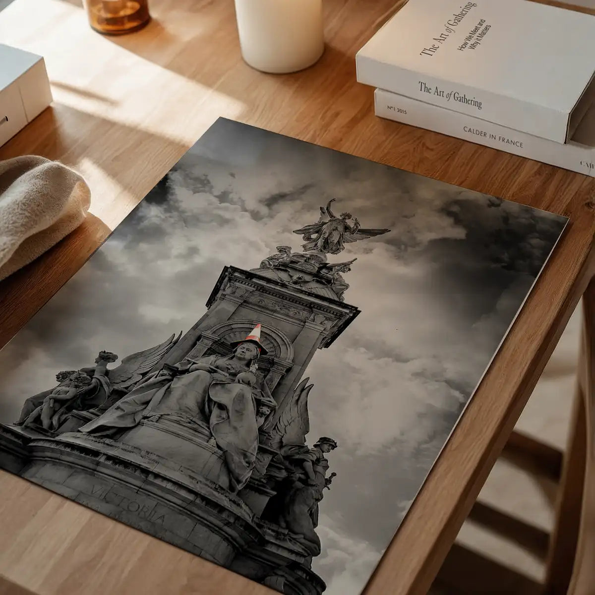 Queen Victoria Statue Traffic Cone Print
