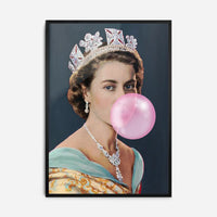 Queen Elizabeth II Vintage Portrait with Bubblegum
