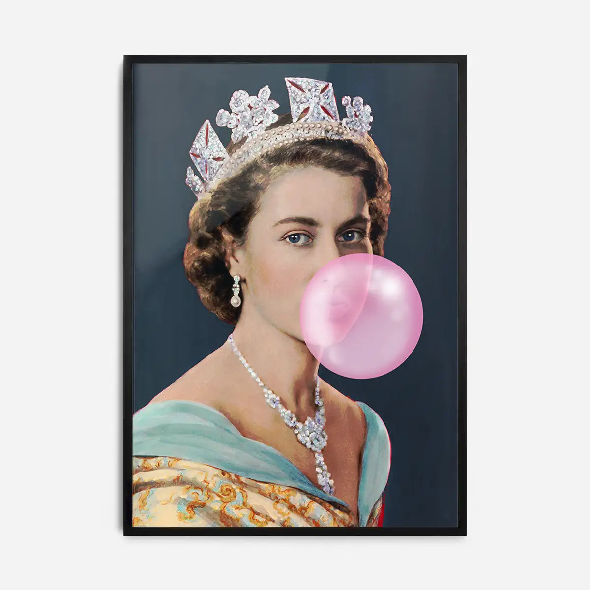 Queen Elizabeth II Vintage Portrait with Bubblegum