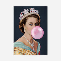 Queen Elizabeth II Vintage Portrait with Bubblegum
