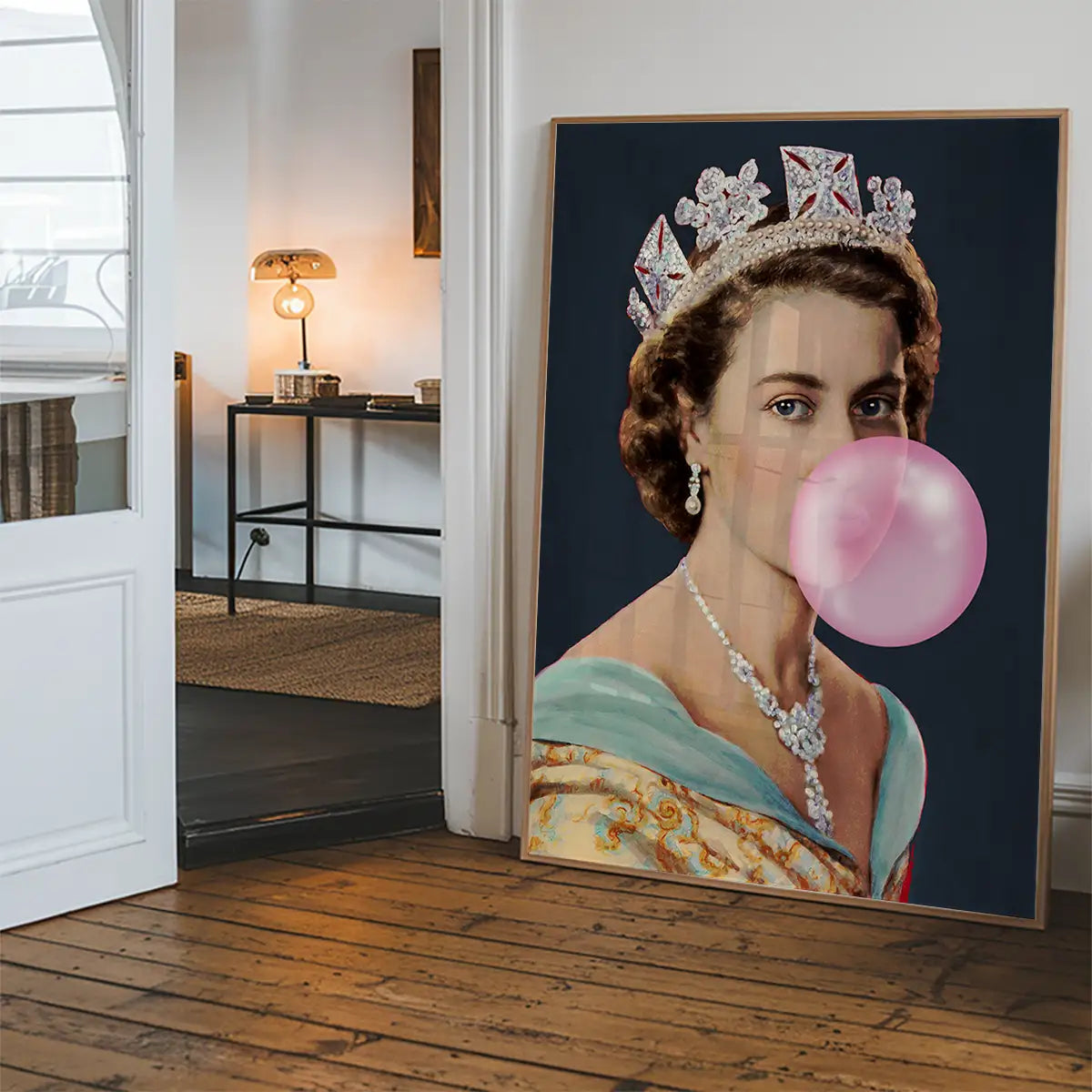 Queen Elizabeth II Vintage Portrait with Bubblegum