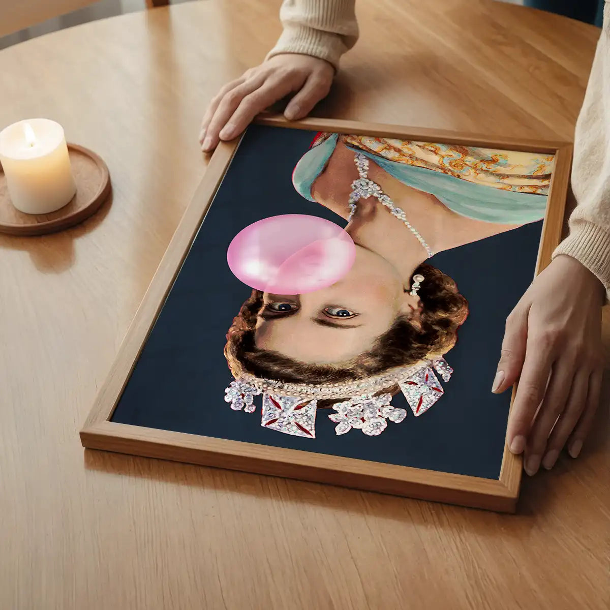 Queen Elizabeth II Vintage Portrait with Bubblegum