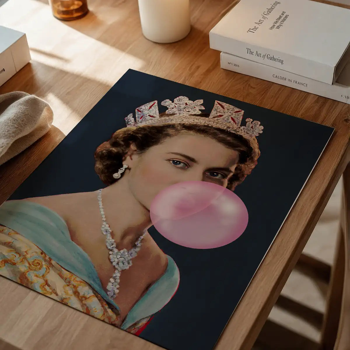 Queen Elizabeth II Vintage Portrait with Bubblegum