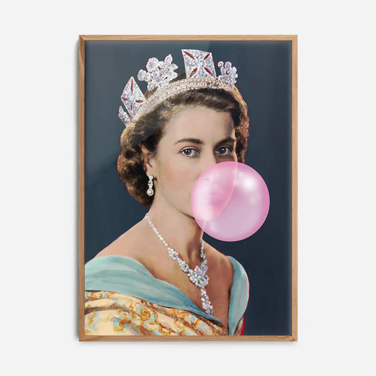 Queen Elizabeth II Vintage Portrait with Bubblegum