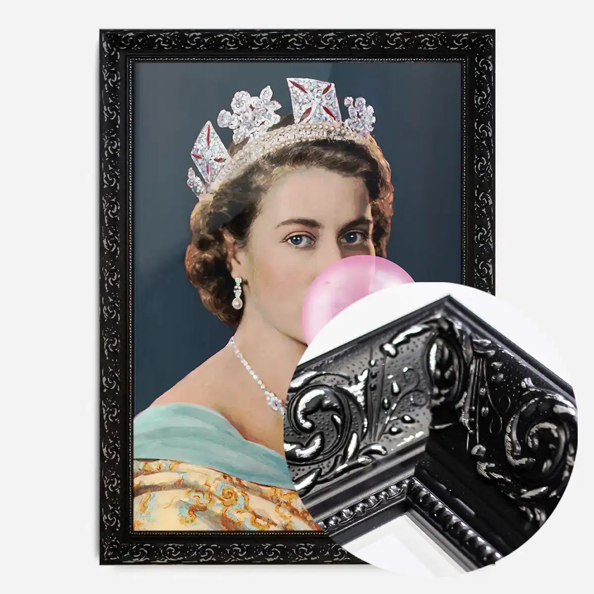 Queen Elizabeth II Vintage Portrait with Bubblegum