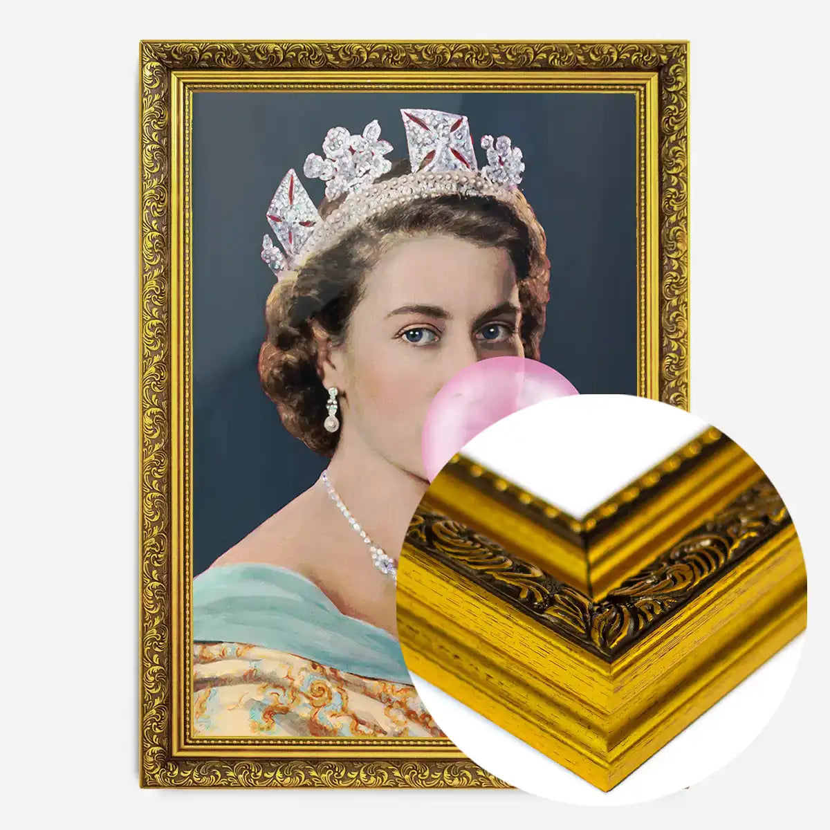 Queen Elizabeth II Vintage Portrait with Bubblegum
