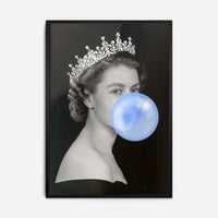 Queen Elizabeth with Bubblegum Blue Print