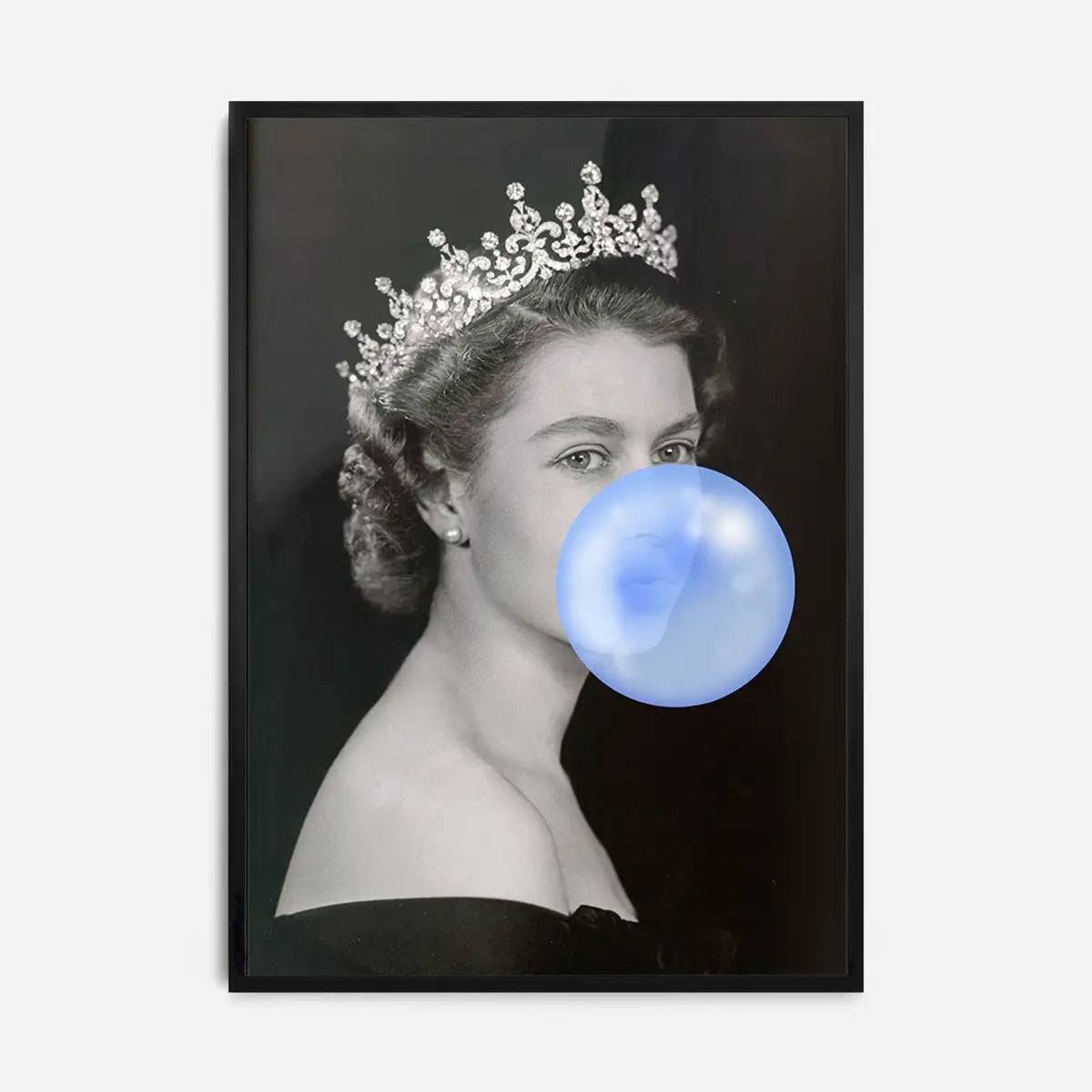 Queen Elizabeth with Bubblegum Blue Print