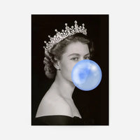 Queen Elizabeth with Bubblegum Blue Print