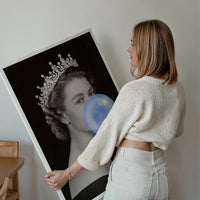 Queen Elizabeth with Bubblegum Blue Print