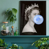 Queen Elizabeth with Bubblegum Blue Print