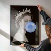 Queen Elizabeth with Bubblegum Blue Print