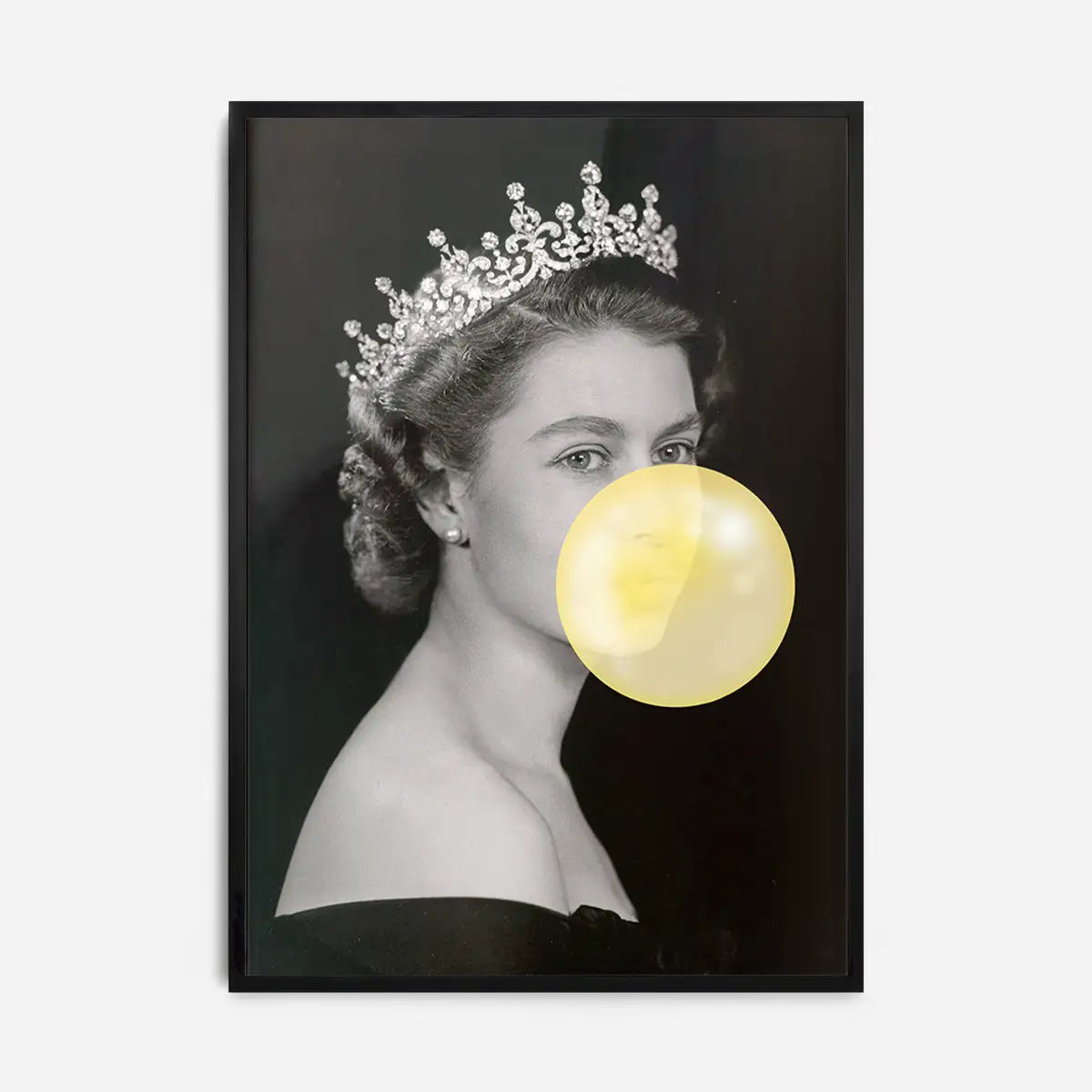 Queen Elizabeth with Bubblegum Yellow Print
