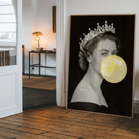 Queen Elizabeth with Bubblegum Yellow Print