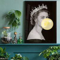Queen Elizabeth with Bubblegum Yellow Print