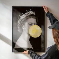 Queen Elizabeth with Bubblegum Yellow Print