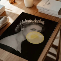 Queen Elizabeth with Bubblegum Yellow Print