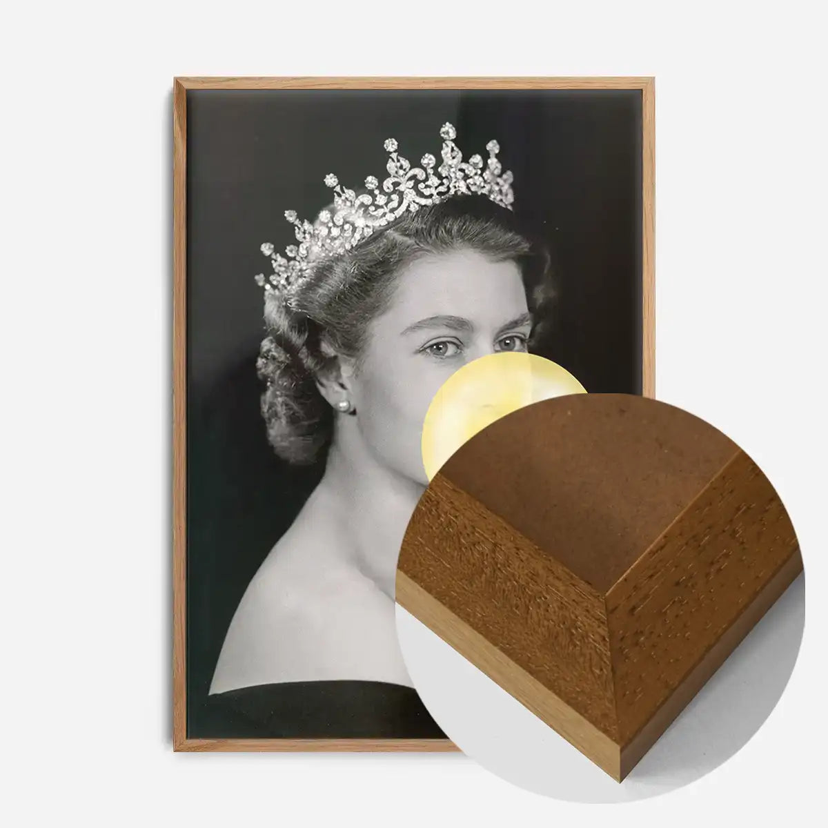 Queen Elizabeth with Bubblegum Yellow Print
