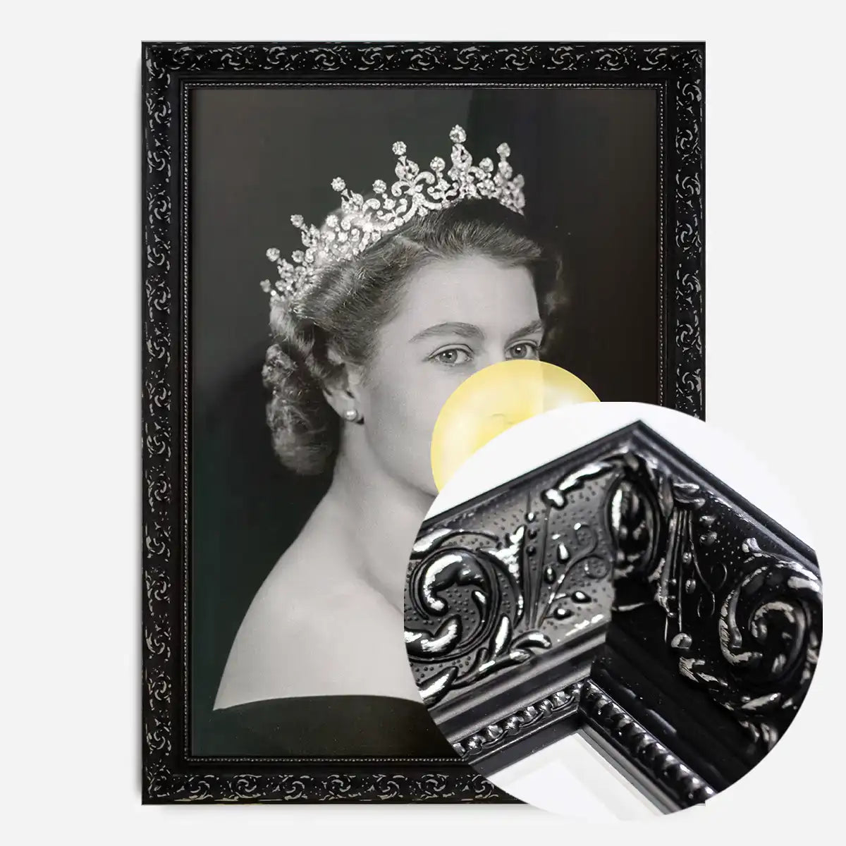 Queen Elizabeth with Bubblegum Yellow Print