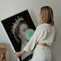 Queen Elizabeth with Bubblegum Teal Print