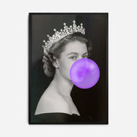 Queen Elizabeth with Bubblegum Purple Print