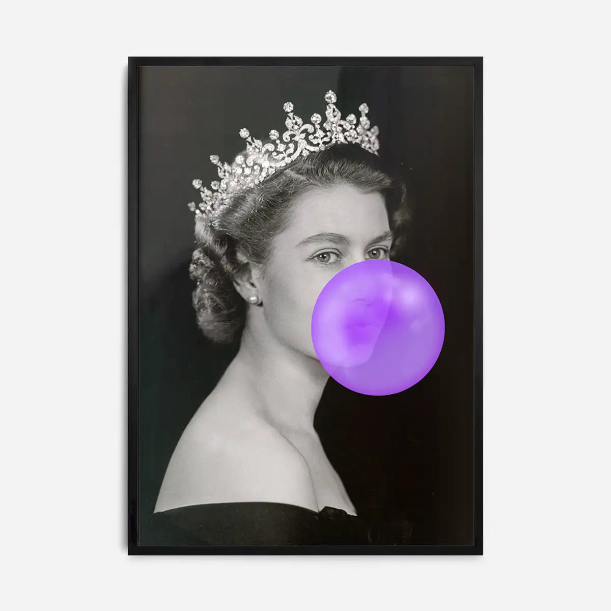 Queen Elizabeth with Bubblegum Purple Print
