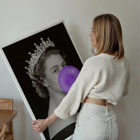 Queen Elizabeth with Bubblegum Purple Print