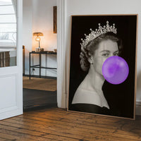 Queen Elizabeth with Bubblegum Purple Print