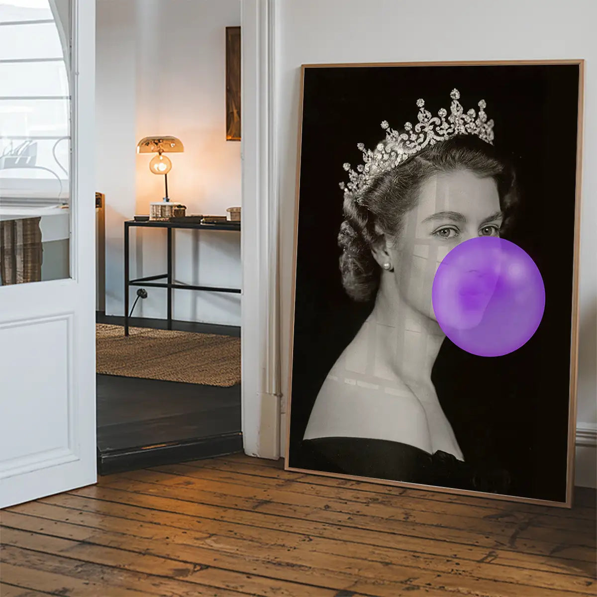 Queen Elizabeth with Bubblegum Purple Print