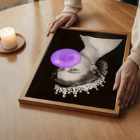 Queen Elizabeth with Bubblegum Purple Print