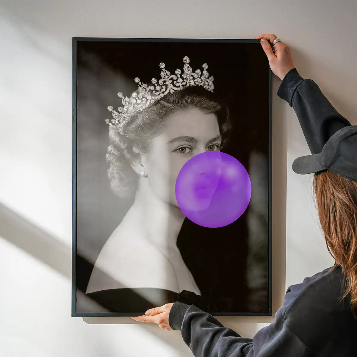 Queen Elizabeth with Bubblegum Purple Print