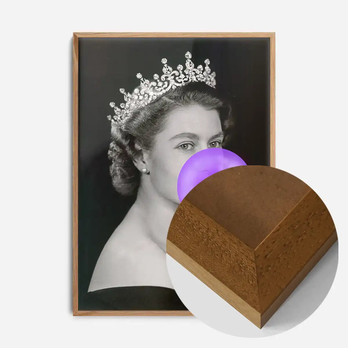 Queen Elizabeth with Bubblegum Purple Print