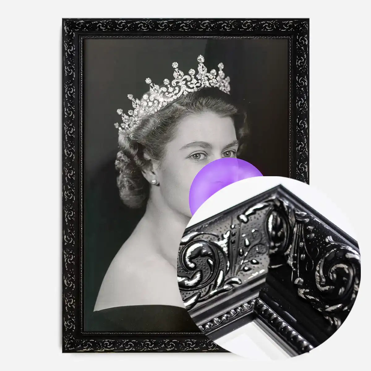 Queen Elizabeth with Bubblegum Purple Print
