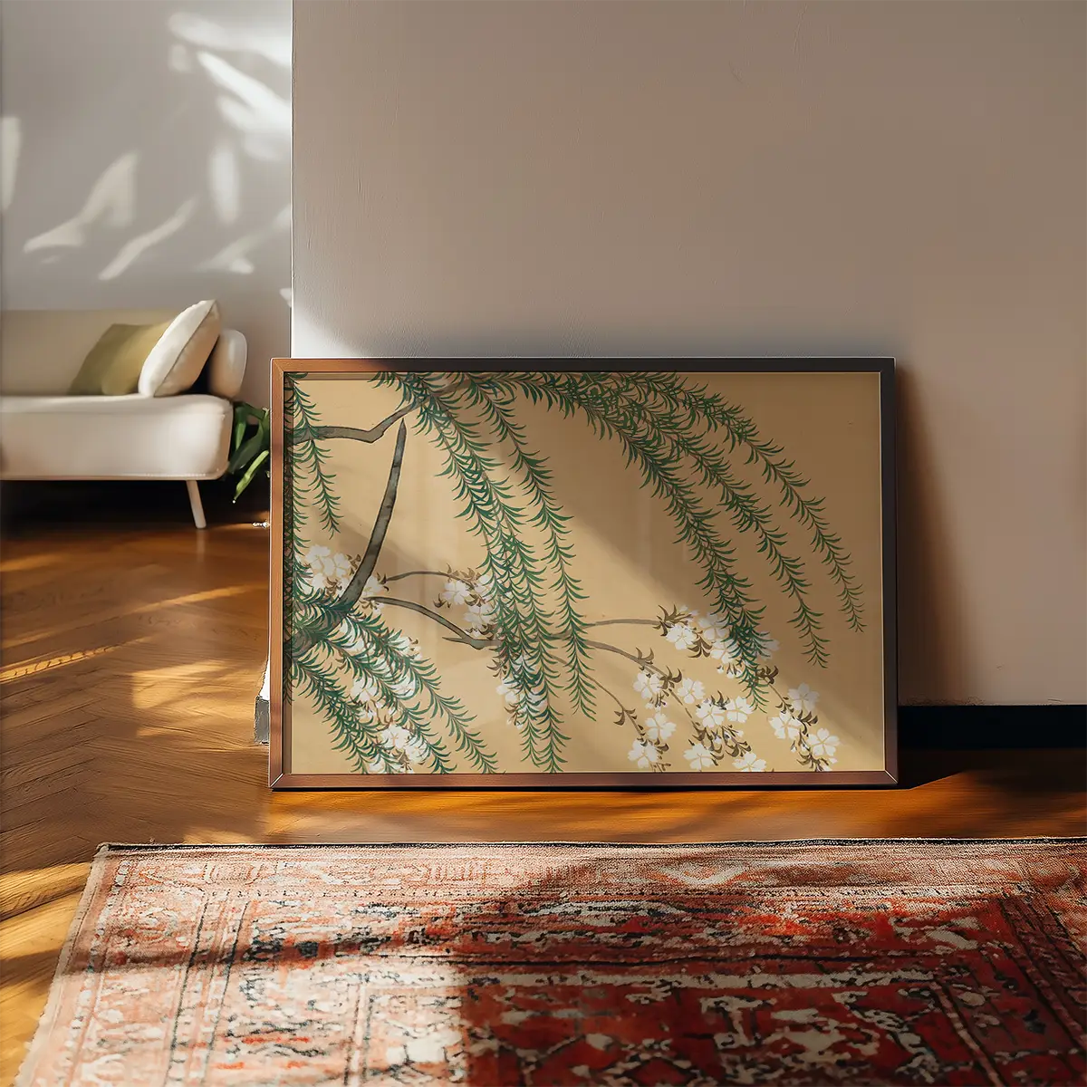 Willow and Cherry Art Print by Kamisaka Sekka